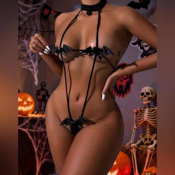 Women Sexy Black Bat Lingerie (size small) - Picture 5 of 5